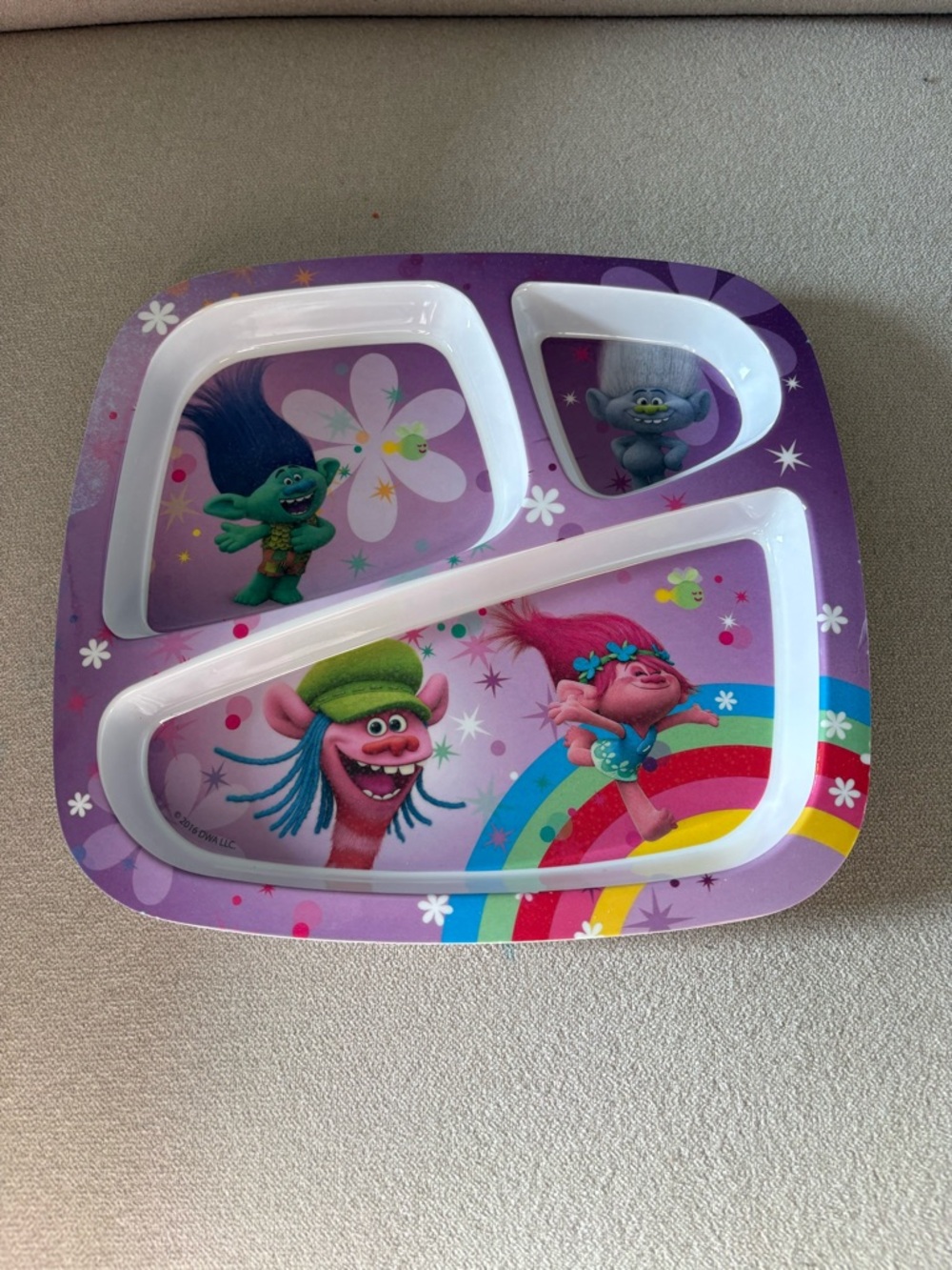 Zak Designs Trolls Divided Kids Plate